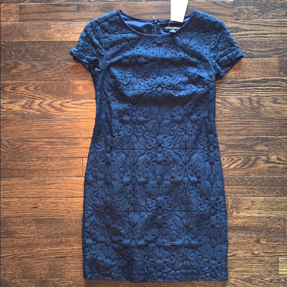 Blue lace banana republic dress
